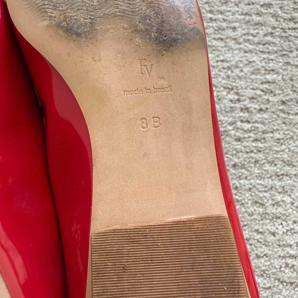 Frances Valentine Red Patent Leather Loafers - Picture 8 of 12